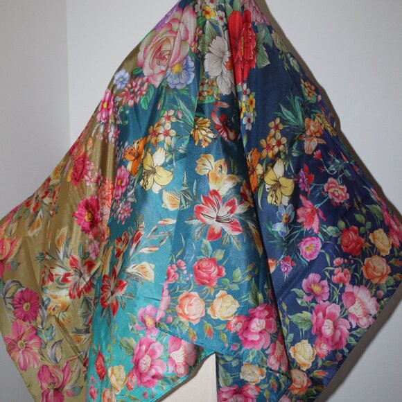 NWT Johnny Was Biya JWLA 3J Workshop Neutra Silk Scarf Wrap Shawl Tassels… - Picture 5 of 7